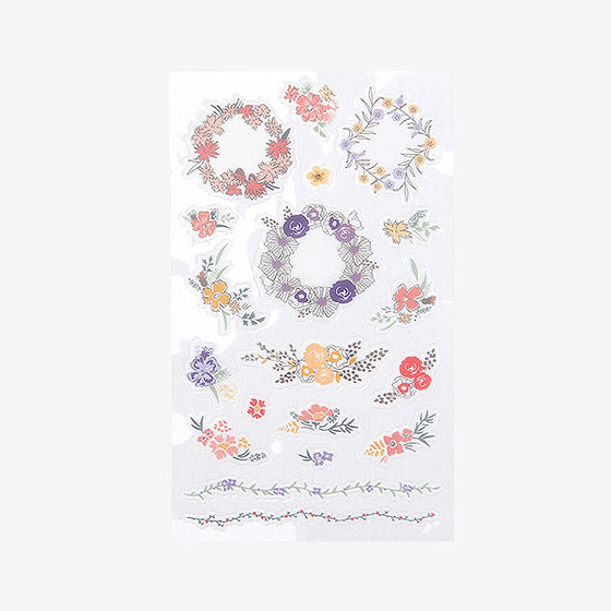 A sheet of Daily Like floral wreath stickers 