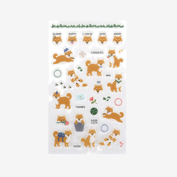 A sheet of Daily Like stickers featuring Shiba Inu dogs