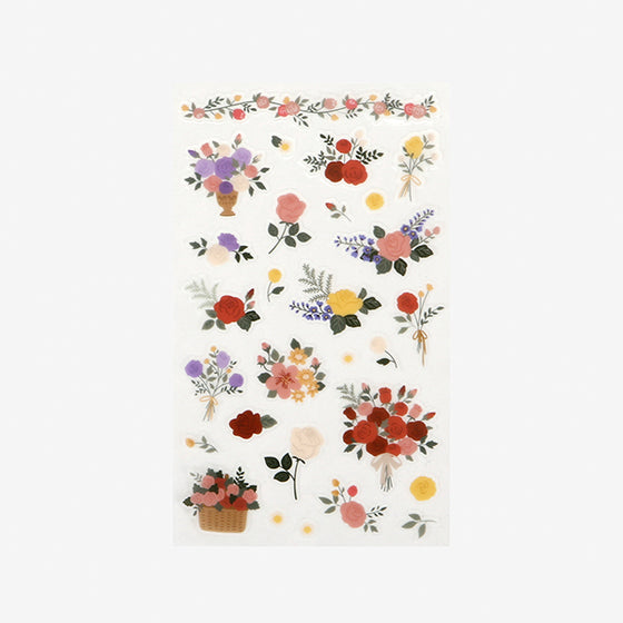 A sheet of Daily Like stickers featuring bouquets of roses