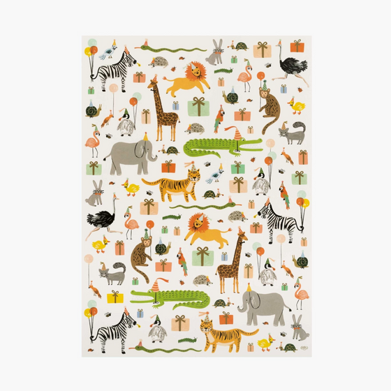 Party Animals Wrapping Paper Sheet